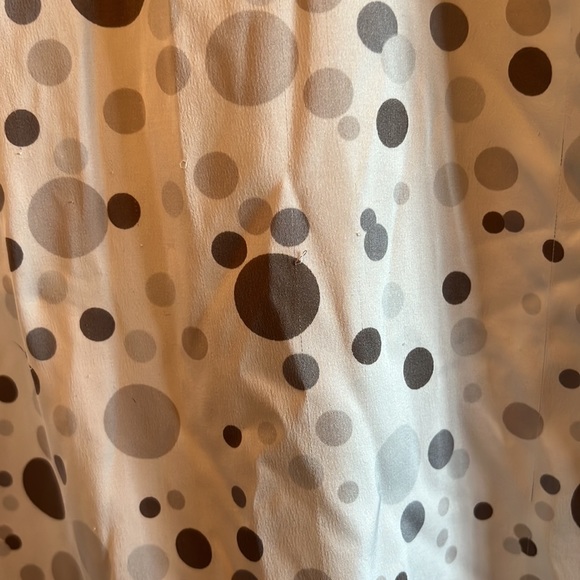 🌟HP Vintage Polka Dot Lace Trim Strech Satin Slip Dress Ivory Grey White Size S - Picture 8 of 11